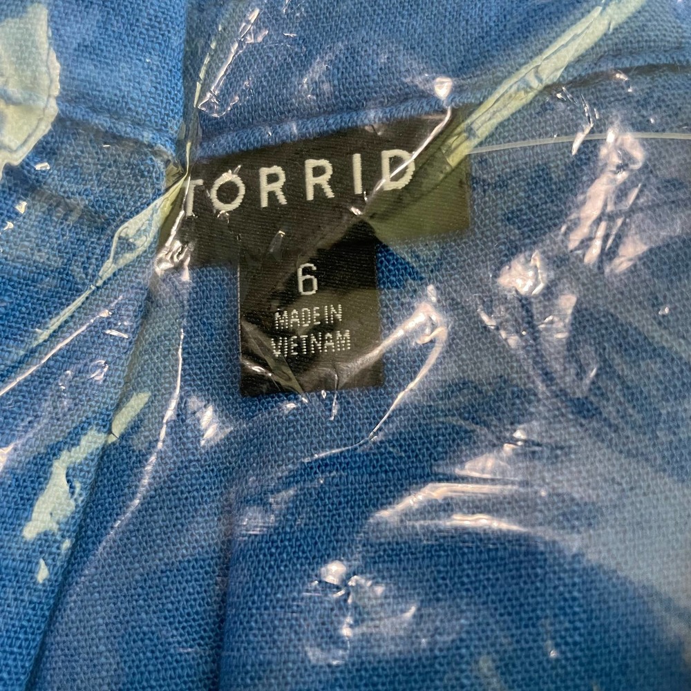 Torrid NWT Mini Textured Rayon Shirt Dress Zip Front Tie Waist Sleeveless 6X - Picture 9 of 9